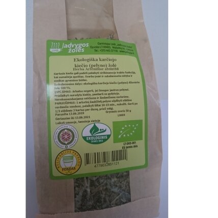 Kiečio karčiojo (pelyno) ekologiška žolė (50g) Kiečio karčiojo (pelyno) ekologiška žolė (50g)