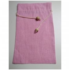 Lininis maišelis (rožinė spalva)